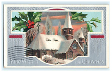 1908 Kind Wishes Anthropomorphic House With Eyes For Christmas - Jewett City CT picture