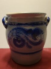 Blue Salt glazed stoneware decorated crock picture