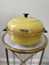 Vintage Mirro Mustard YellowAluminum Buns Warmer with vent picture