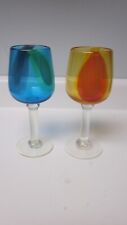 Handblown Art Glass Wine Glasses, Set of 2 picture