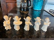 set of 5 goebel musical white angels west germany 3.25 inches picture