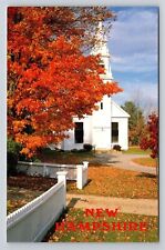 Center Sandwich NH New Hampshire Church Autumn Fall Leaves Vintage Postcard View picture