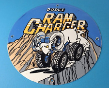 Vintage Dodge Sign - Ram Charger Porcelain Auto Gas Pump Sign picture