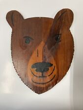 Vintage Homemade Cub Scout Wooden Bear Face  picture