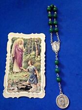 Archangel St Raphael Healing Rosary Chaplet Emerald Jade 8mm Queen of Angels #2 picture
