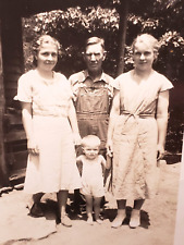 Vintage B&W Family Photo - Maybe Father, Two Daughters, and Toddler - Tennessee? picture