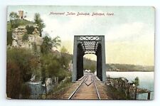 Monument Julien Dubuque Railway Bridge Iowa Vintage Postcard picture