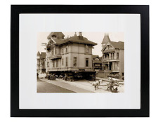 1908 San Francisco HORSES MOVING A HOUSE Retro Matted & Framed Picture Photo picture