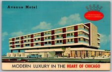 Vtg Chicago Illinois IL Avenue Motel Artist Rendered 1960s View Postcard picture