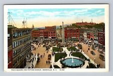 Asheville NC-North Carolina, Aerial Pack Square, Advertisement Vintage Postcard picture