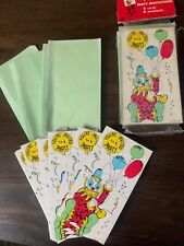 Vintage 1970 Clown Jigsaw Puzzle Birthday Party Invitations Set 16 Unused picture