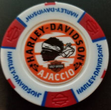 HD AJACCIO ~ France (Wht/Red/Blue)  International Harley Poker Chip Full Color picture