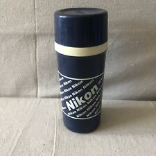 Vintage USA Aladdin Navy Blue Thermos Insulated Bottle Cup & Lid Nikon picture