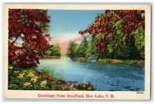 1946 Greetings From Strafford Bow Lake Forest Water Flow New Hampshire Postcard picture