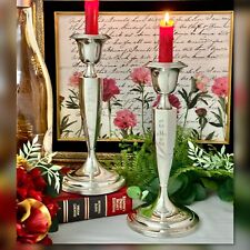 Sterling Silver Wallace Candle Holders Monogramed Single Candlesticks - Read - 2 picture