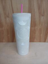 Starbucks 2023 Spring White Mermaid Pearl Cold Cup Tumbler 24oz *Pink Straw picture