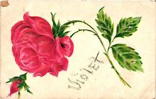 VTG EMBOSSED Postcard- RED ROSES 1910 UnPost picture
