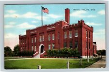 Ashland, OH-Ohio, Front View Ashland Armory, Flag, Vintage Postcard picture