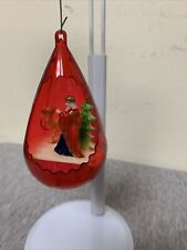 Vintage Jewel Bright Plastic Teardrop Nativity Diorama Christmas Ornament picture