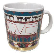 Laurel Burch ‘Objects d’Heart’ Mug Cup Vtg Japan Gently Used 1990 Gold Accents picture