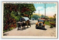c1940's Ox-ygen and Gasoline Wagons Blueridge Mountains NC Postcard picture