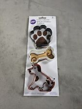 Wilton Metal 3-Pc Cookie Cutter Set (Paw Print, Bone, Dog) picture