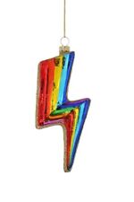 Chroma Rainbow Color Glass Bolt Ornament New All Season picture