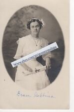 RPPC-Real Photo Postcard-1912-Grace ROBBINS Family-Lady Holding Diploma  picture