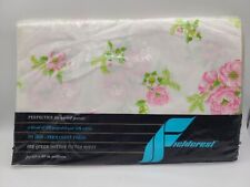 Vintage Fieldcrest Queen Bottom Fitted Sheet, NEW, Tranquility Pink Flower 60x80 picture