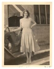 1930s 2 LOT Packard 900 Car Gay Girl Flapper Miami Beach Vintage Photo Snapshot picture