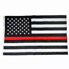 Embroidered Thin Red Line United States of America Flag Fire Honor 3x5 Ft 210D picture