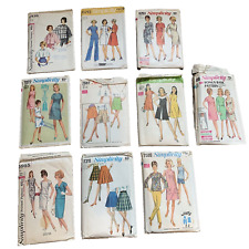 Lot 10 VTG 1960s Simplicity Patterns Dresses Skirts Clothes Misses Size 16-18-23 picture