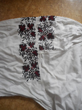 Stunning needle work  women's embroidered homespan light linen shirt, grape picture