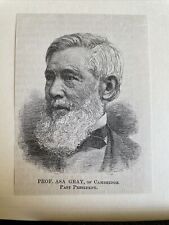 Prof. Asa Gray Cambrindge Botanist 1884 Harper's Weekly Sketch Print RARE picture