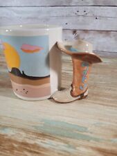 Rare Vintage Cowboy Boot Handle Coffee Mug Cup Southwestern - Papel Freelance picture