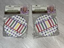 Paula Deen Drink Coaster Set Colorful Dots & Stripes  New picture