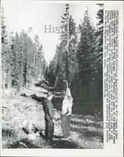 1958 Press Photo Men look over an Olympic event course in Squaw Valley, CA picture