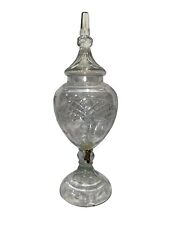 Monumental Vintage Bohemian Art Glass Covered Urn Beverage Dispenser picture