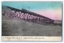 1910 North Pacific Bridge Train Locomotor Valley City North Dakota ND Postcard picture