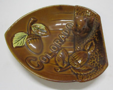 Vintage Colorado Squirrel Acorns Souvenir Ashtray / Trinket Bowl picture