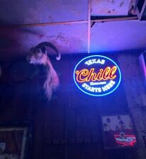 Beer Lager Chill Starts Here Texas TX Vivid LED Neon Sign Light Lamp With Dimmer picture