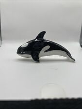 Vintage Miniature Bone China Whale Figurine 3.75” Long  Taiwan picture