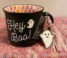 Cupcakes And Cashmere Halloween Mug Hey Boo Ghost WITH GHOST KEYCHAIN NWT picture