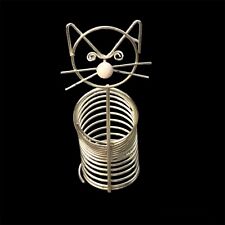 Mid Century Modern Industrial Gold Metal Cat Letter Holder Desk Accessory picture