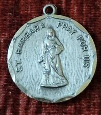 St. Barbara Sterling Vintage & New Holy Medal France Patron of Miners Catholic picture