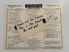 AEA Tune-Up Chart System 1968 Cadillac  V-8  472 Engine picture