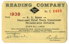 Annual pass - Reading Company 1938 #C1418 picture