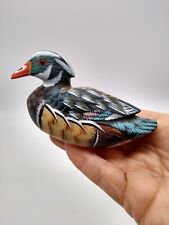 Carolina Wood Duck Hand Carved & Painted Decoy Figurine Statuette 4