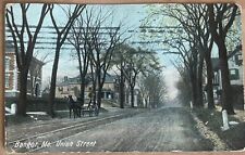 1907 Scenic View of Union Street in Bangor Maine POSTCARD Germany 5907 picture