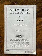 1960 Chevrolet Car & Truck Accessories Price List Brochure 60 Chevy picture